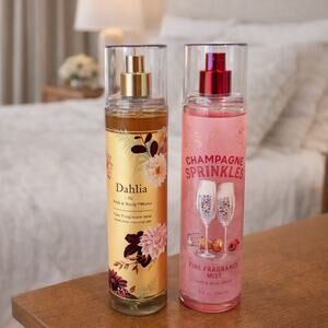Bath & Body works Dahlia and Champagne sprinkles fine fragrance mist lot of 2